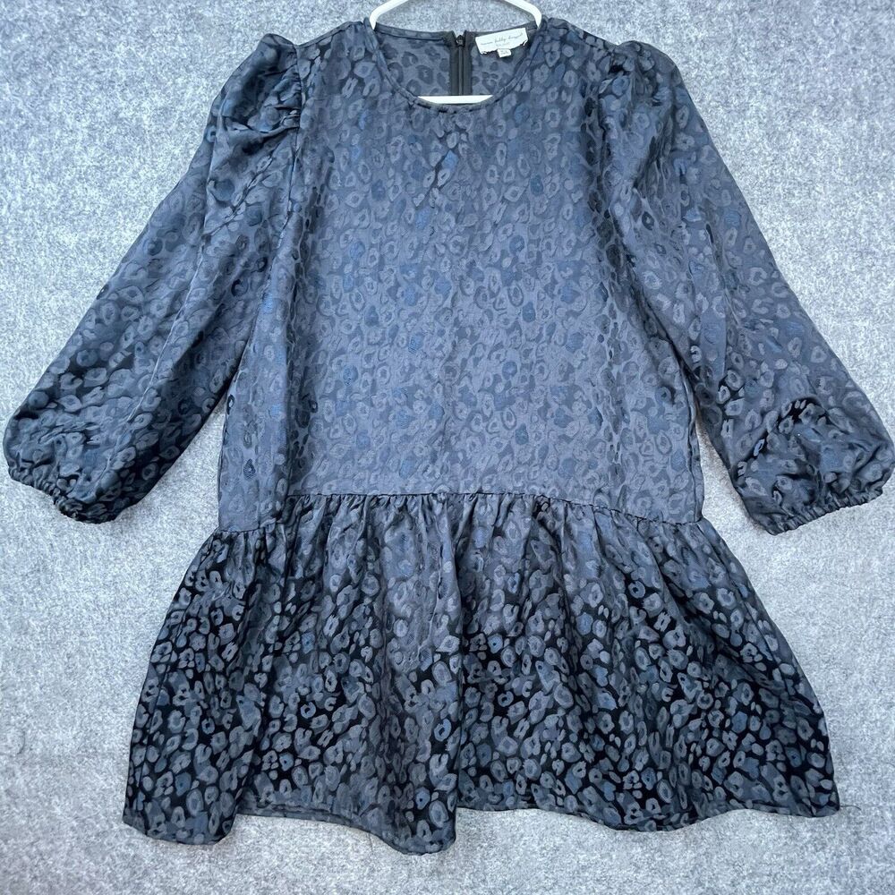 Never Fully Dressed Dress Womens 10 Blue Leopard‎ Cheetah Jacquard Puffy Bouncy